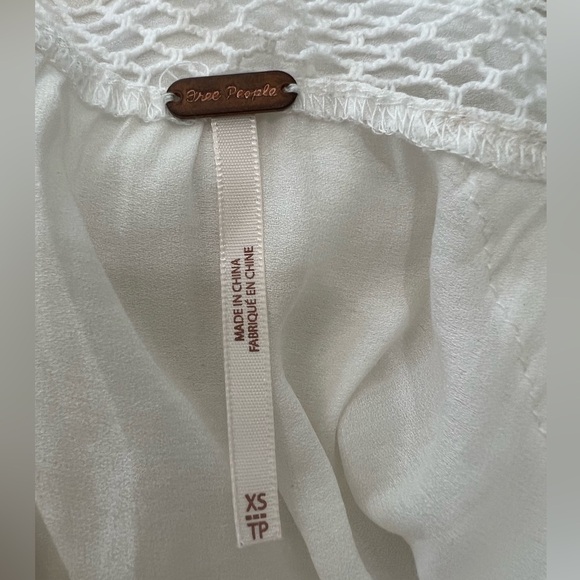 Free People Don’t Let Go cream white long balloon sleeve boho peasant top XS - Picture 9 of 11